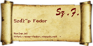 Szép Fedor névjegykártya